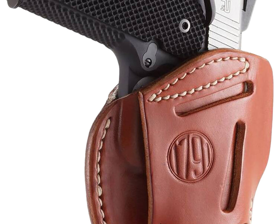 1791 Gunleather 3-Way IWB/OWB Size 01 Classic Brown Leather Belt Loop Holster