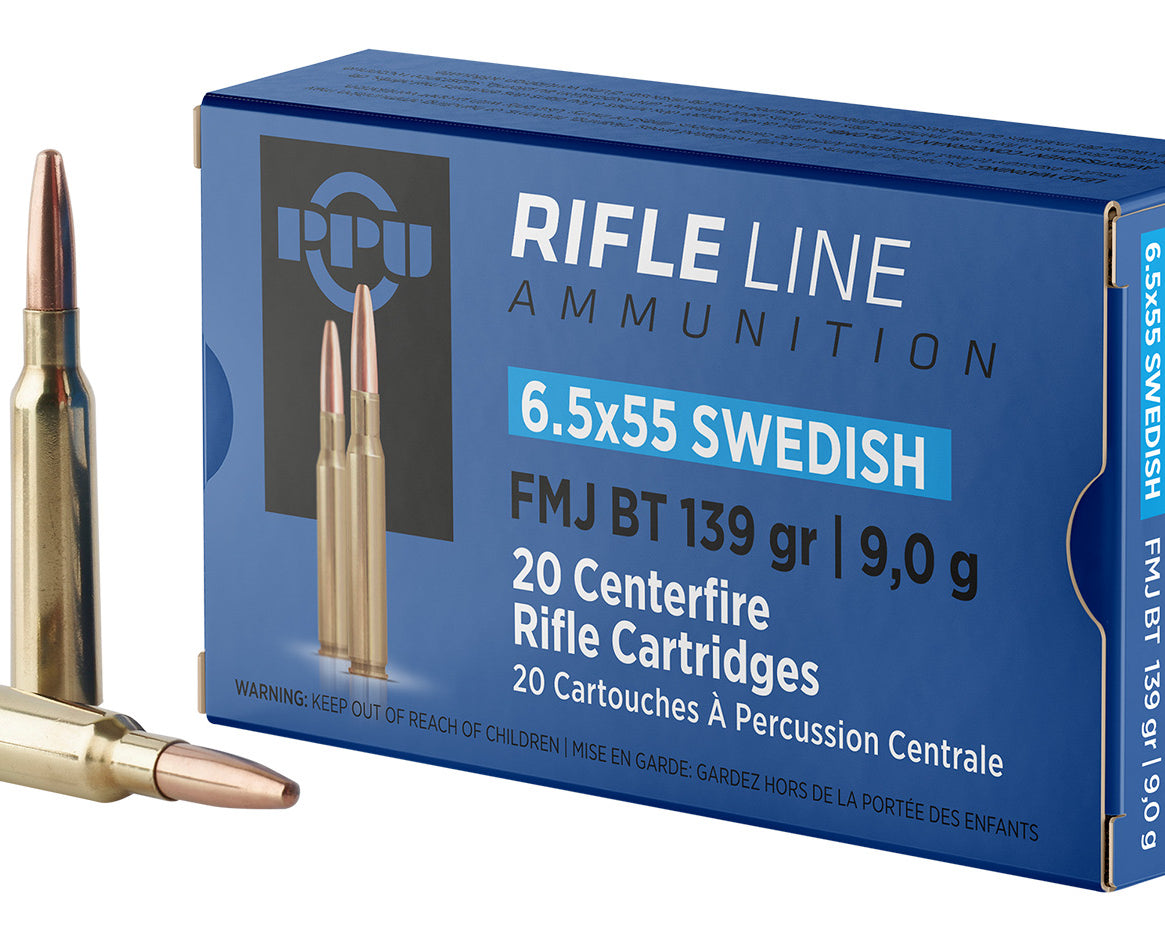 PPU PP6SWF Metric Rifle 6.5x55 Swedish 139gr Rounds