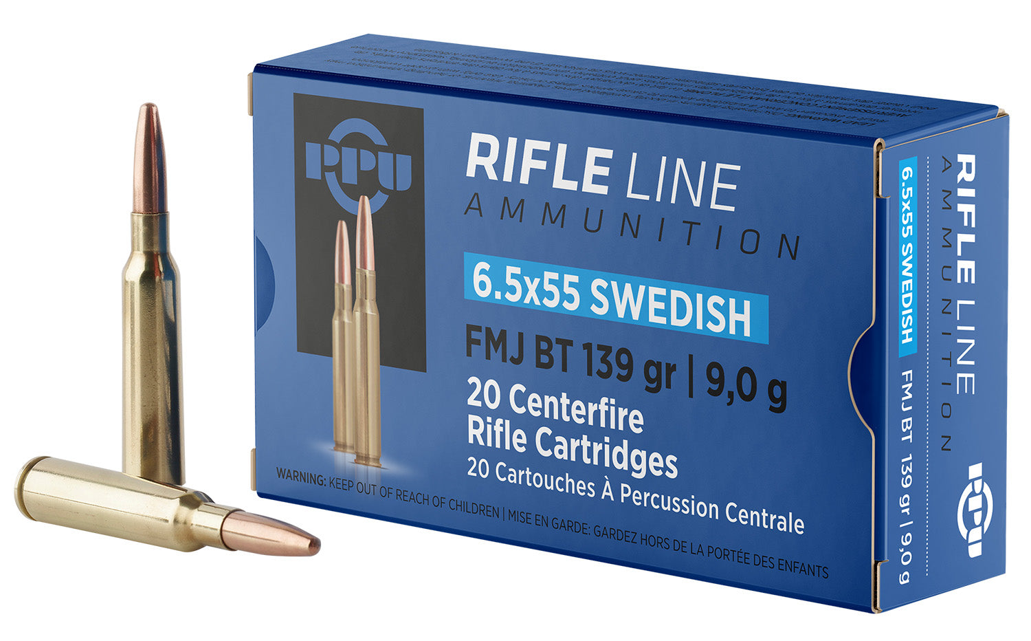 PPU PP6SWF Metric Rifle 6.5x55 Swedish 139gr Rounds