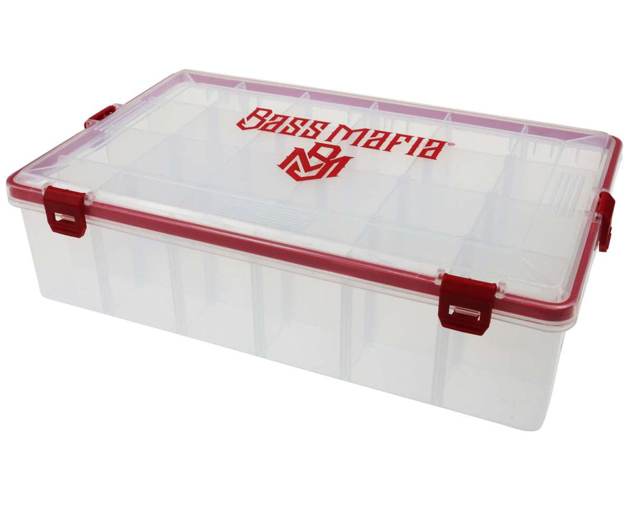 BassMafia Casket 2.0 13.5x8.5x4 Clear/Red - POS - The Sportsman's Exchange