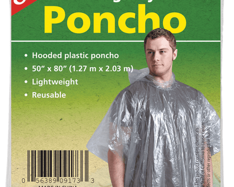 Coghlan Rain Gear Emergency Poncho - Clear - The Sportsman's Exchange