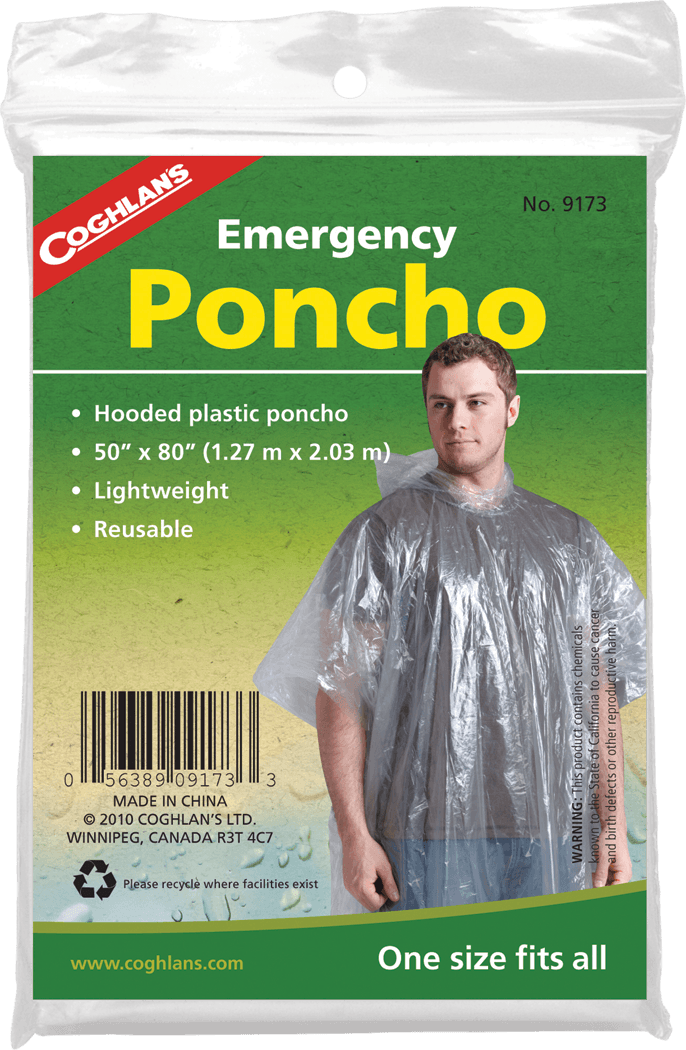 Coghlan Rain Gear Emergency Poncho - Clear - The Sportsman's Exchange