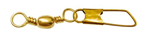 Eagle Claw Barrel Swivel Safety Snap Size 7 Brass 6pk - The Sportsman's Exchange