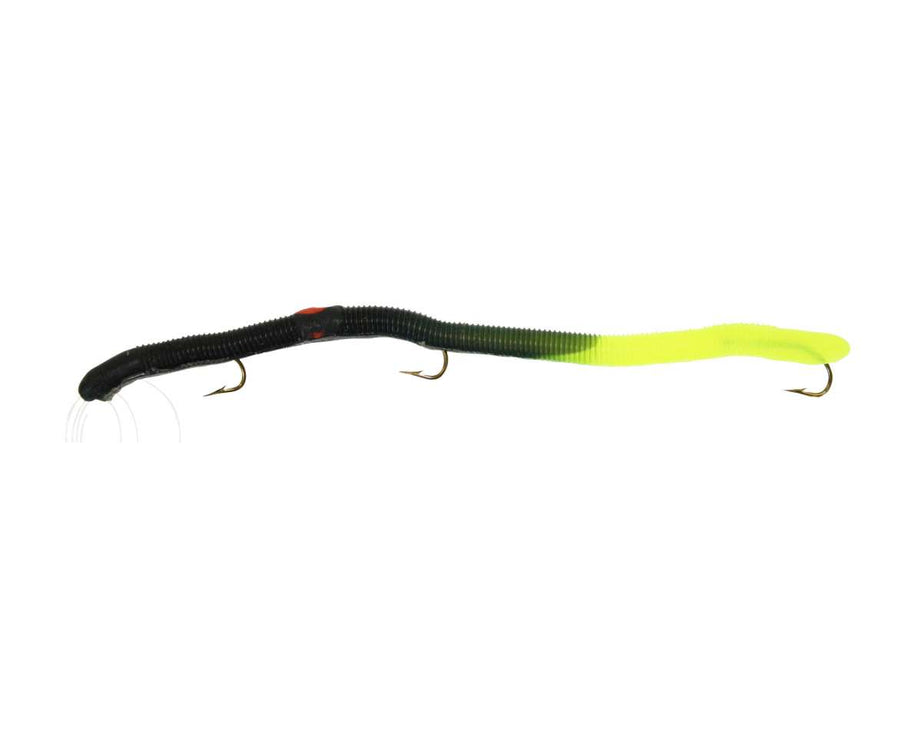 KL Firetail Rigged Worm 5.5'' Black/Chartreuse Firetail S - The Sportsman's Exchange